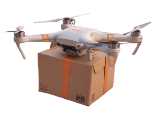 Drone delivering package